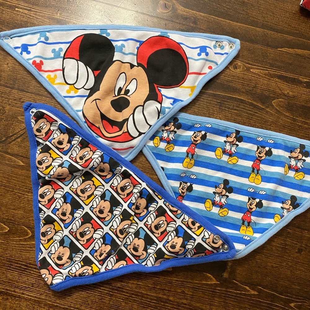 Disney Baby bandana style bibs.